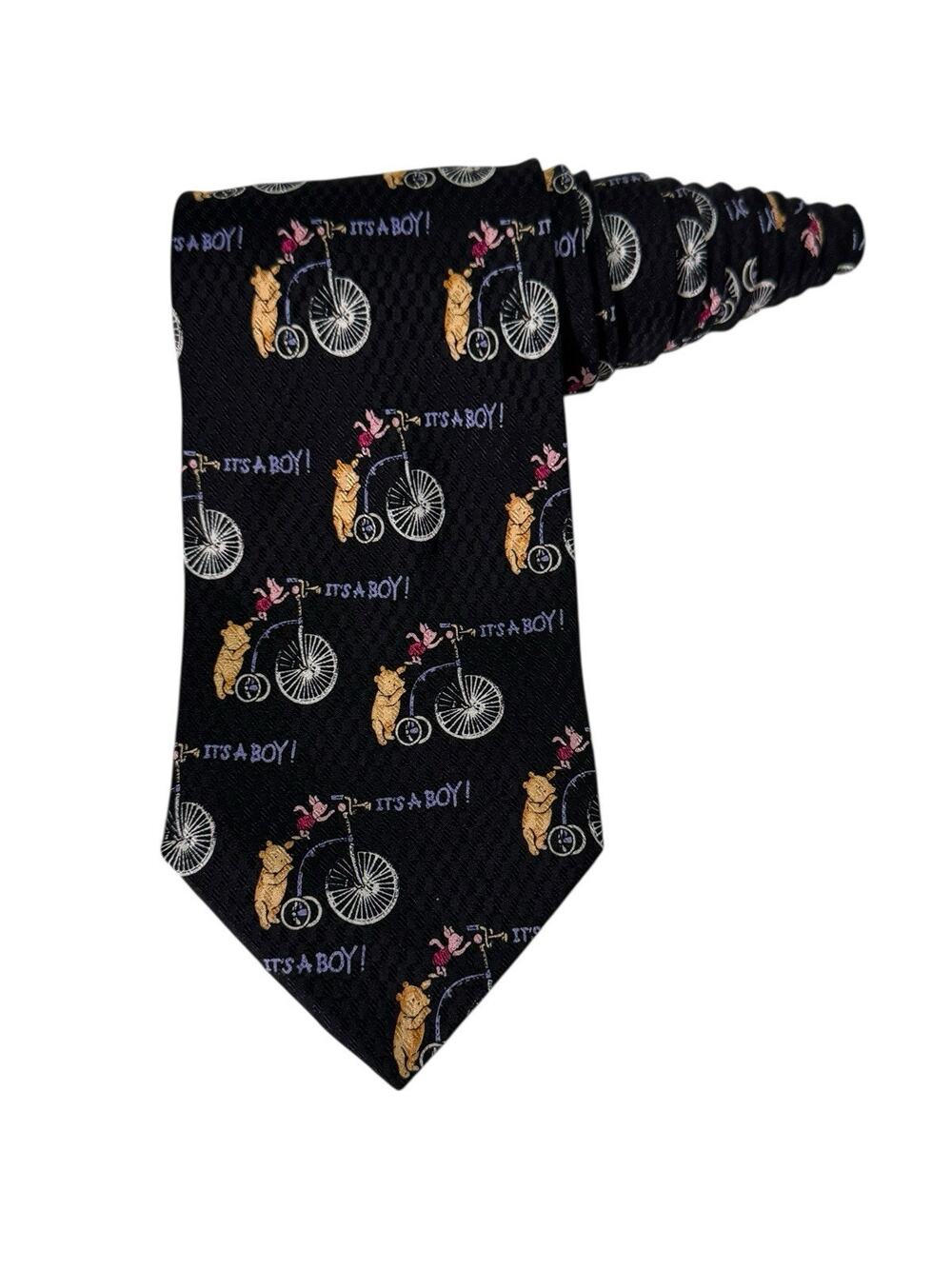 Disney Classic Pooh Piglet It’s A Boy Vintage Necktie Winnie The Pooh